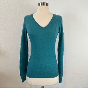 Ann Taylor S 100% Cashmere Teal Turquoise Blue Sweater